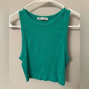 Zara Green Sleeveless Women's Top